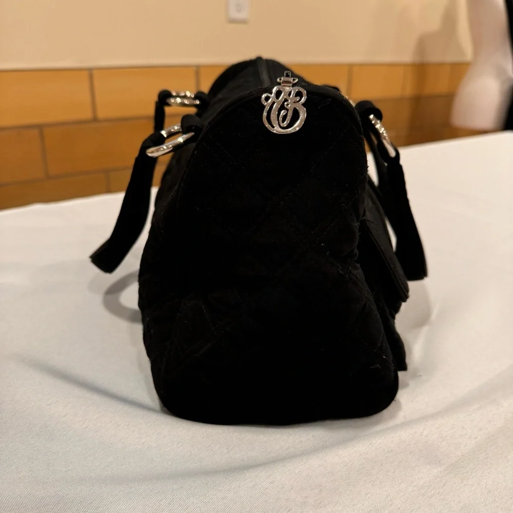 Vera Bradley black cargo microfiber satchel